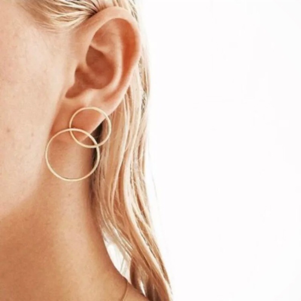 Minimalist “You & Me” Double Hoop Boho Earrings